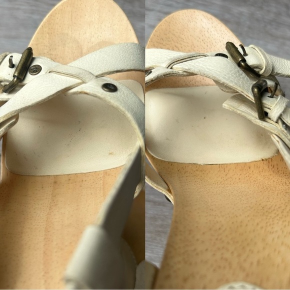 Frye Dolly Buckle Wood Sandals in White - Picture 14 of 16